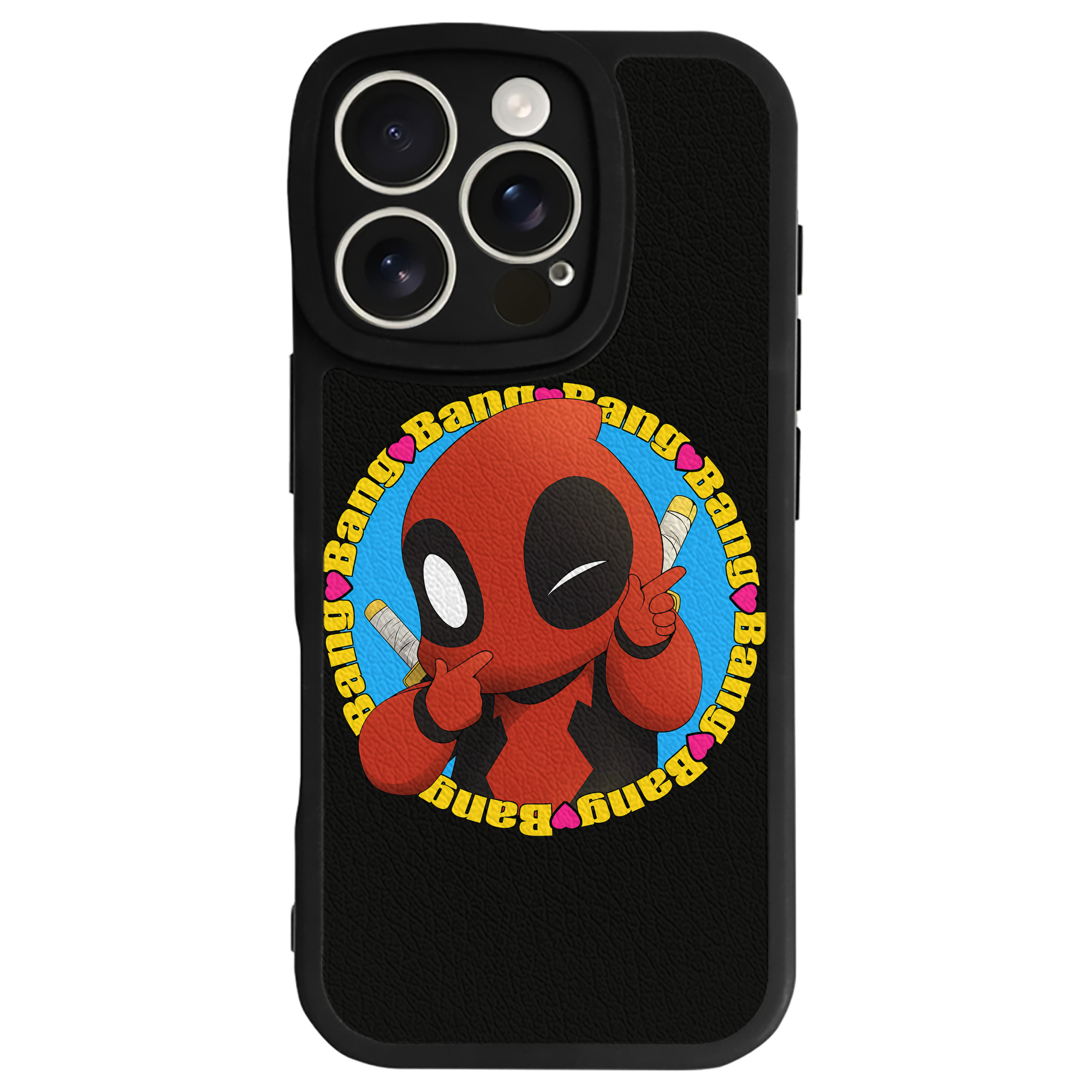 （画像用） Deadpool デッドプール 【iPhone 16シリーズ対応】シリコンスマホケース（レザー調） 材質：シリコン